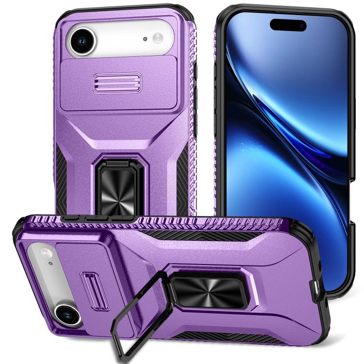 For iPhone Air Sliding Camshield Holder Phone Case(Purple)