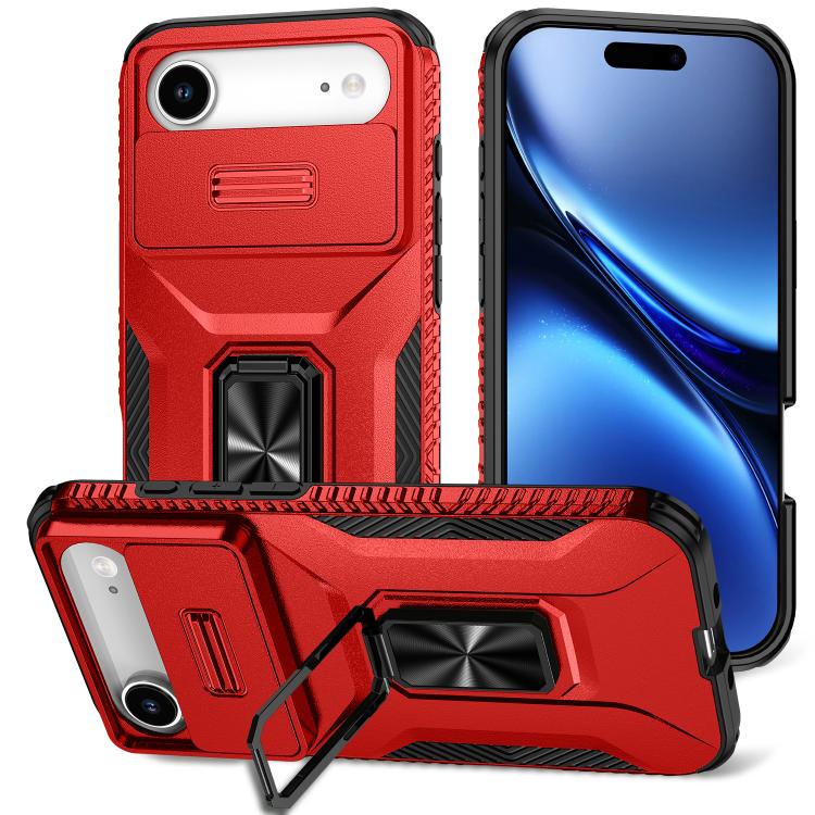 For iPhone Air Sliding Camshield Holder Phone Case(Red)