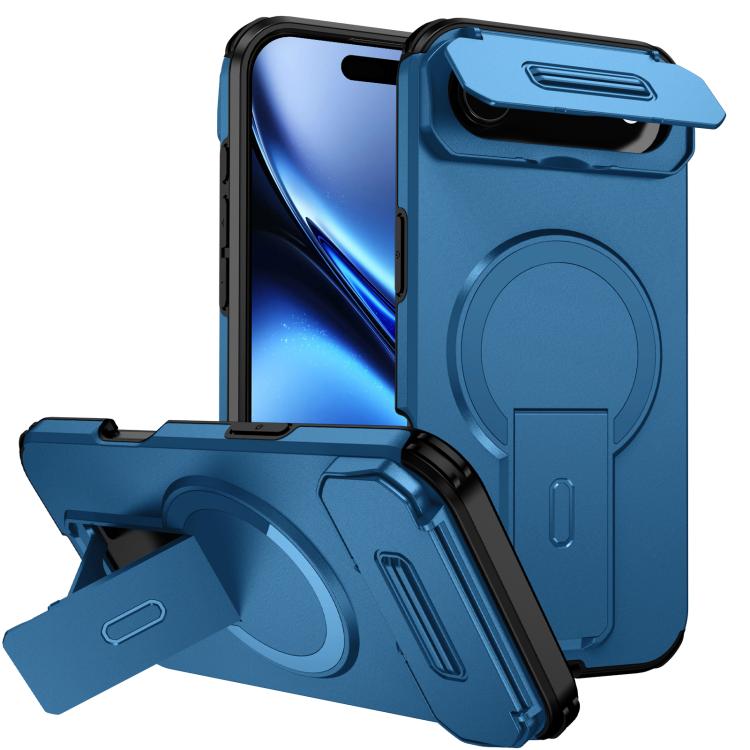 For iPhone Air Sliding Camshield MagSafe Holder Phone Case(Blue)