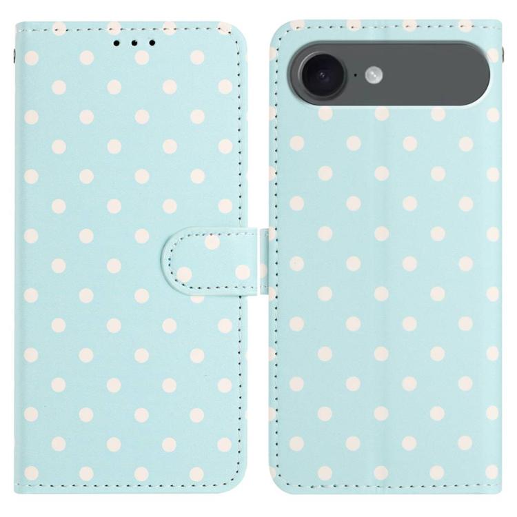 For iPhone Air Small Dots Pattern Vegan Leather Phone Case(Light Blue)