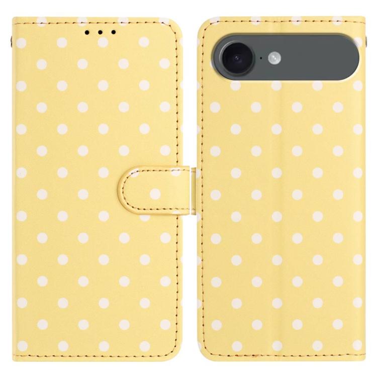 For iPhone Air Small Dots Pattern Vegan Leather Phone Case(Yellow)