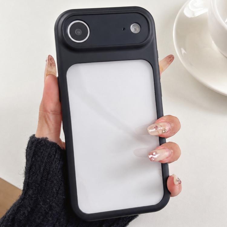 For iPhone Air Soft Color Spray Paint Acrylic TPU Phone Case(Black)