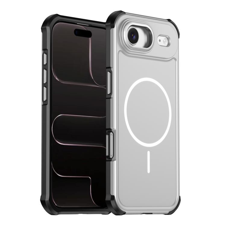 For iPhone Air Solid Color 2 in 1 Magnetic Airbag Shockproof Phone Case(Silver)