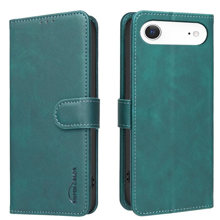 For iPhone Air Solid Color Calfskin Texture RFID Vegan Leather Phone Case(Green)