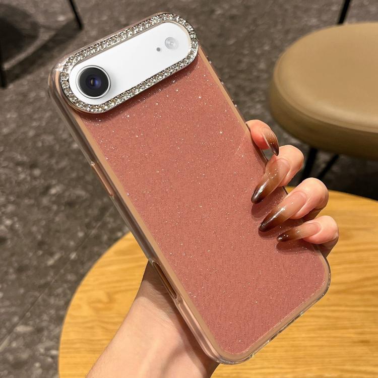For iPhone Air Solid Color Glitter & Rhinestone Design Phone Case(Silver)