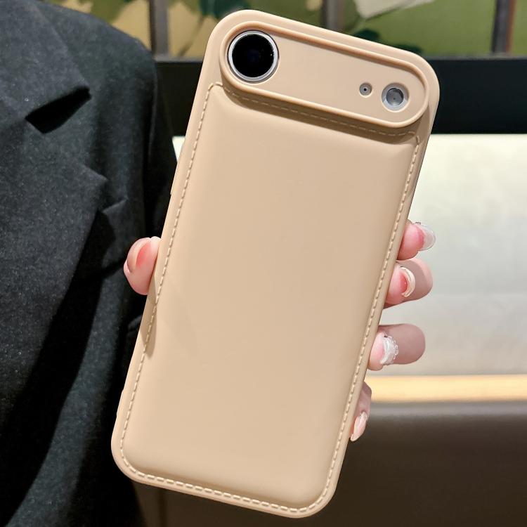For iPhone Air Solid Color Shockproof Air-Cushion TPU Phone Case(Milk Tea)