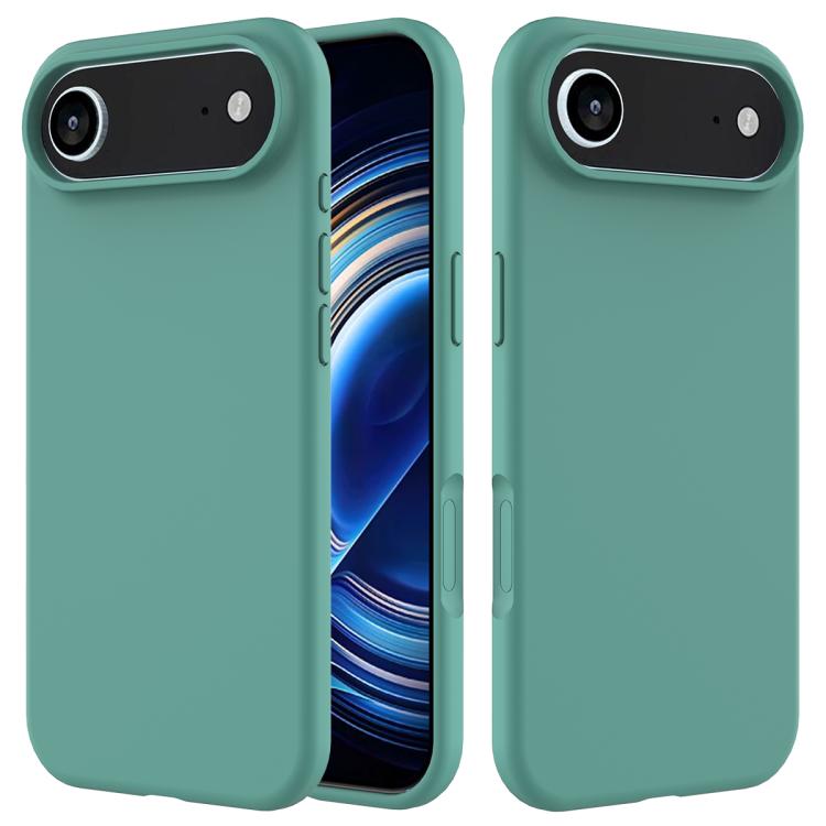 For iPhone Air Solid Color Silicone Phone Case(Pine Needle Green)