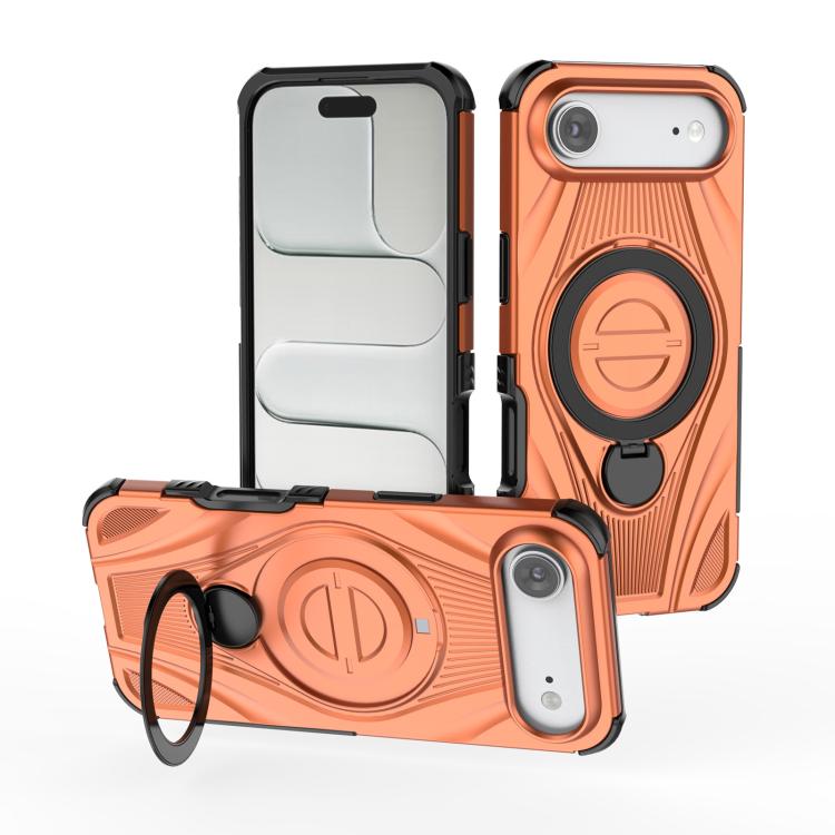 For iPhone Air Star Ring Metallic Pivot Bracket Magnetic Phone Case(Orange)