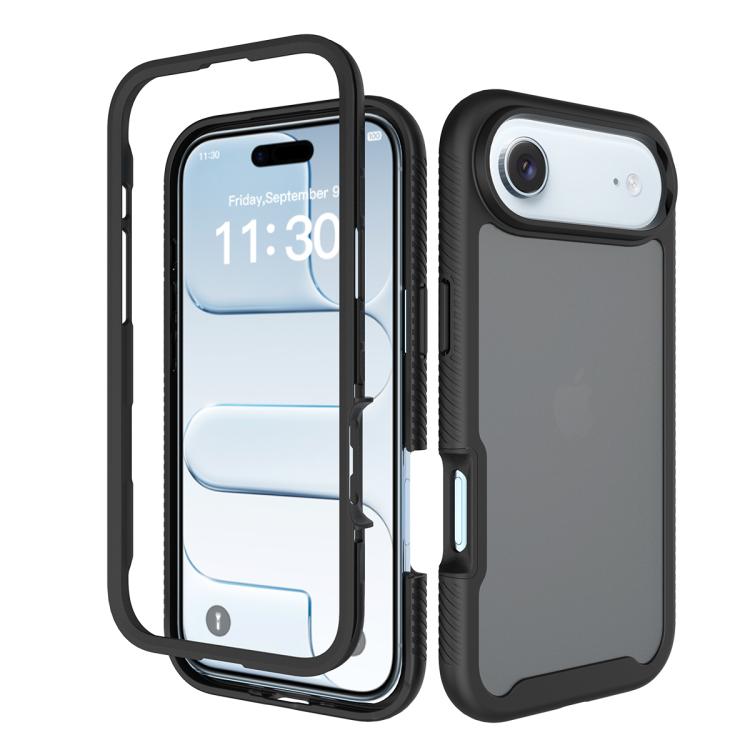 For iPhone Air  Starry Sky Matte Two-Tone Shockproof TPU Hybrid PC Phone Case(Black)