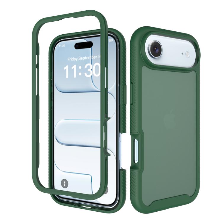For iPhone Air  Starry Sky Matte Two-Tone Shockproof TPU Hybrid PC Phone Case(Green)