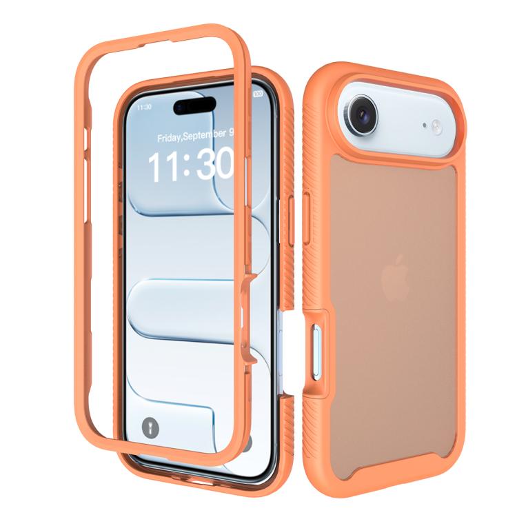 For iPhone Air  Starry Sky Matte Two-Tone Shockproof TPU Hybrid PC Phone Case(Orange)
