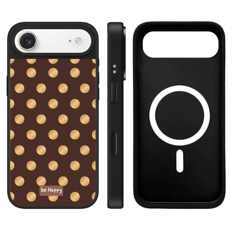 For iPhone Air Stars Leopard Series Pattern Camera Control Button Mirror Magnetic Phone Case(Brown Dots)