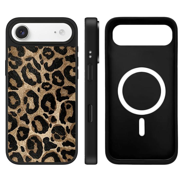 For iPhone Air Stars Leopard Series Pattern Camera Control Button Mirror Magnetic Phone Case(Brown Leopard)