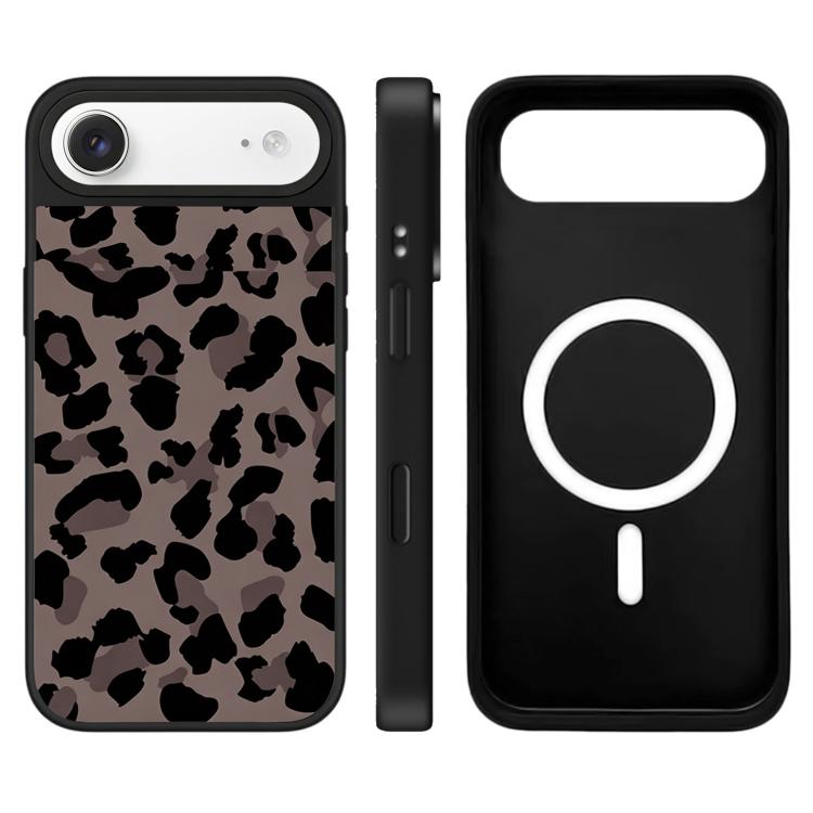 For iPhone Air Stars Leopard Series Pattern Camera Control Button Mirror Magnetic Phone Case(Chocolate Leopard)