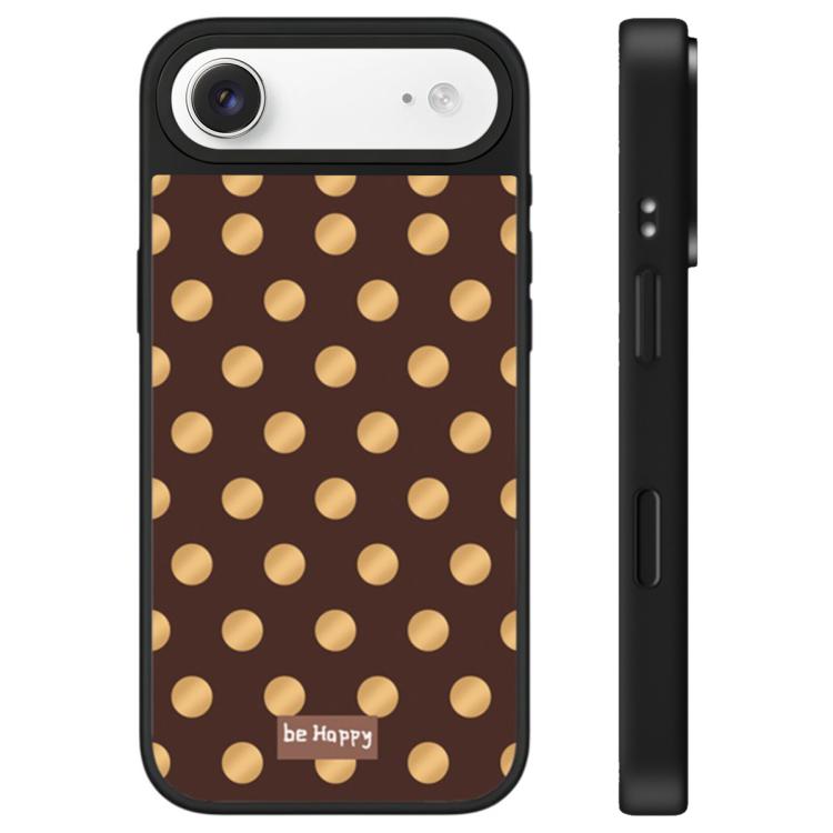 For iPhone Air Stars Leopard Series Pattern Camera Control Button Mirror Phone Case(Brown Dots)