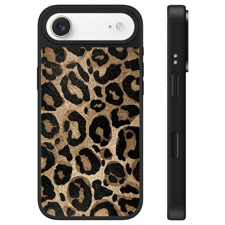 For iPhone Air Stars Leopard Series Pattern Camera Control Button Mirror Phone Case(Brown Leopard)
