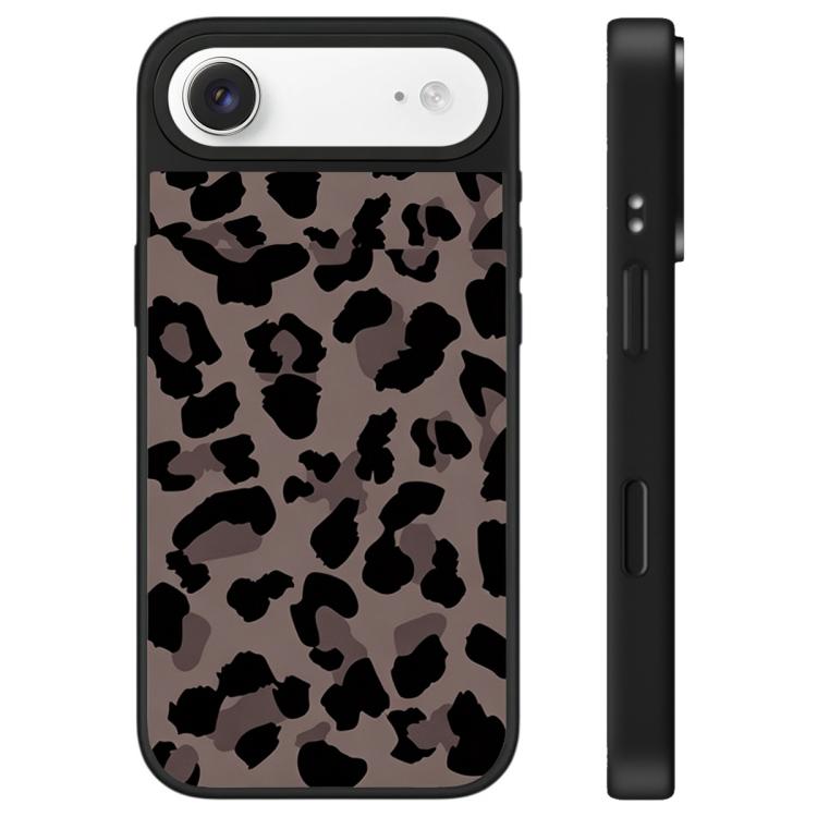 For iPhone Air Stars Leopard Series Pattern Camera Control Button Mirror Phone Case(Chocolate Leopard)