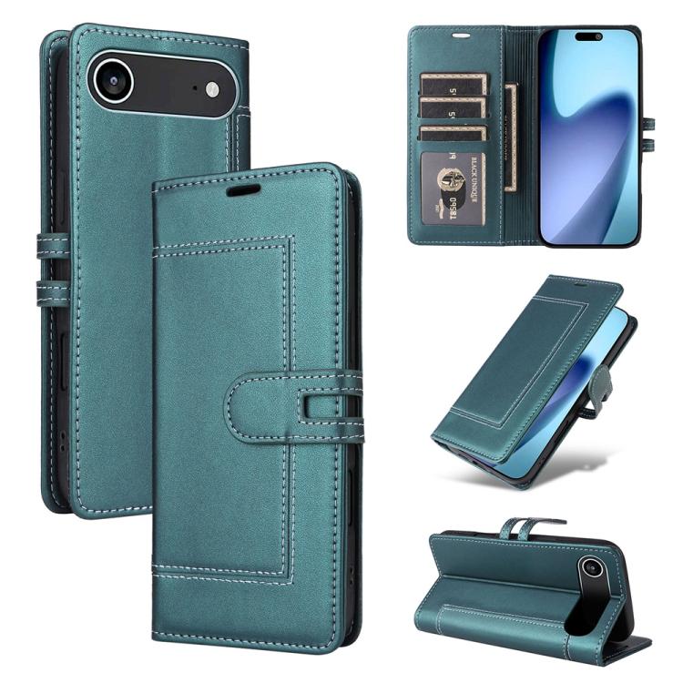 For iPhone Air Stitched Magnetic Buckle Leather Phone Case(Green)
