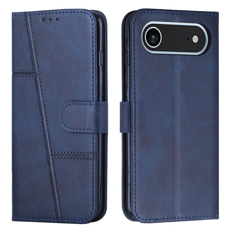 For iPhone Air Stitching Calf Texture Buckle Leather Phone Case(Blue)