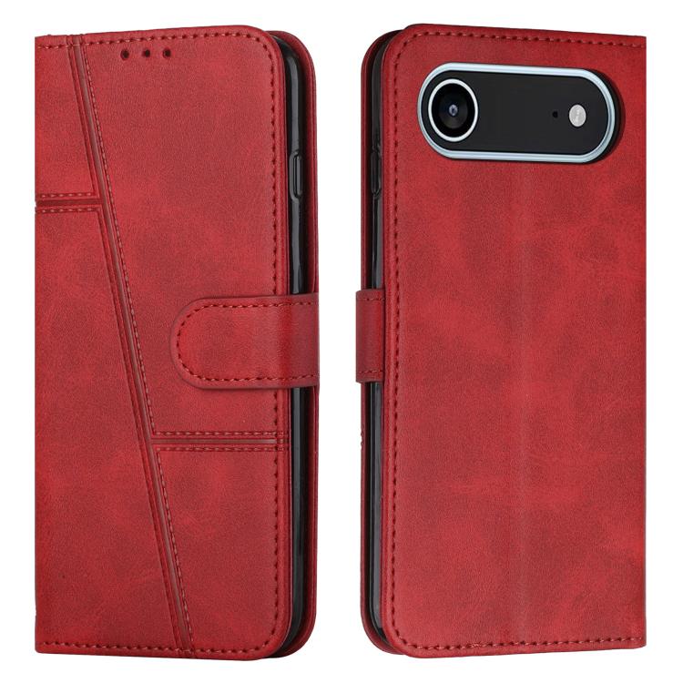 For iPhone Air Stitching Calf Texture Buckle Leather Phone Case(Red)