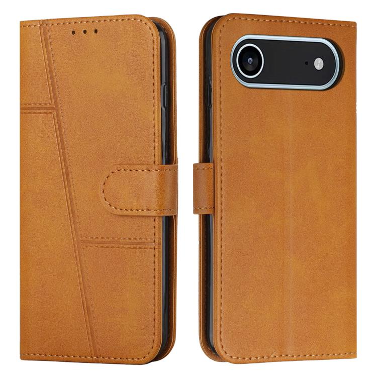 For iPhone Air Stitching Calf Texture Buckle Leather Phone Case(Yellow)