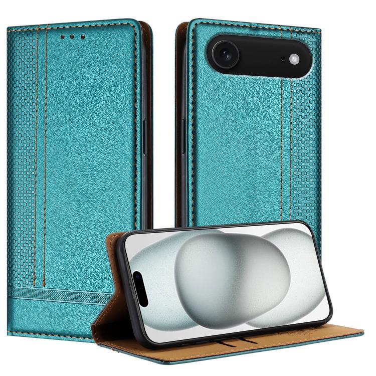 For iPhone Air Stitching Design Scratch-Resistant Vegan Leather Phone Case(Green)