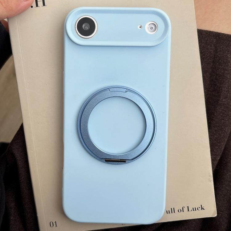 For iPhone Air Stress Relief Holder Magnetic Fine Hole Silicone Phone Case(Blue)