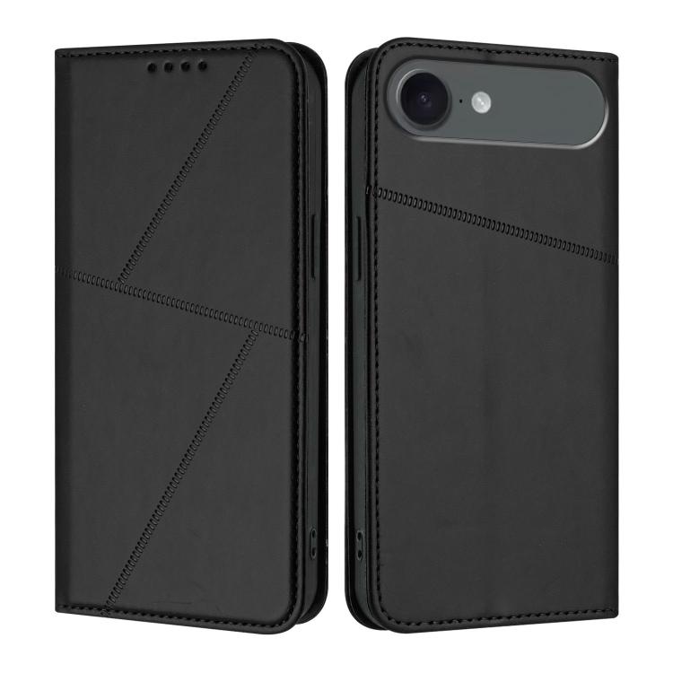 For iPhone Air Strong Magnetic Frosted Flip Leather Phone Case(Black)