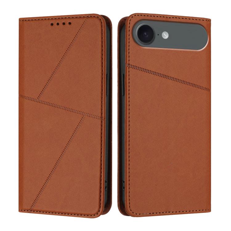 For iPhone Air Strong Magnetic Frosted Flip Leather Phone Case(Coffee Color)