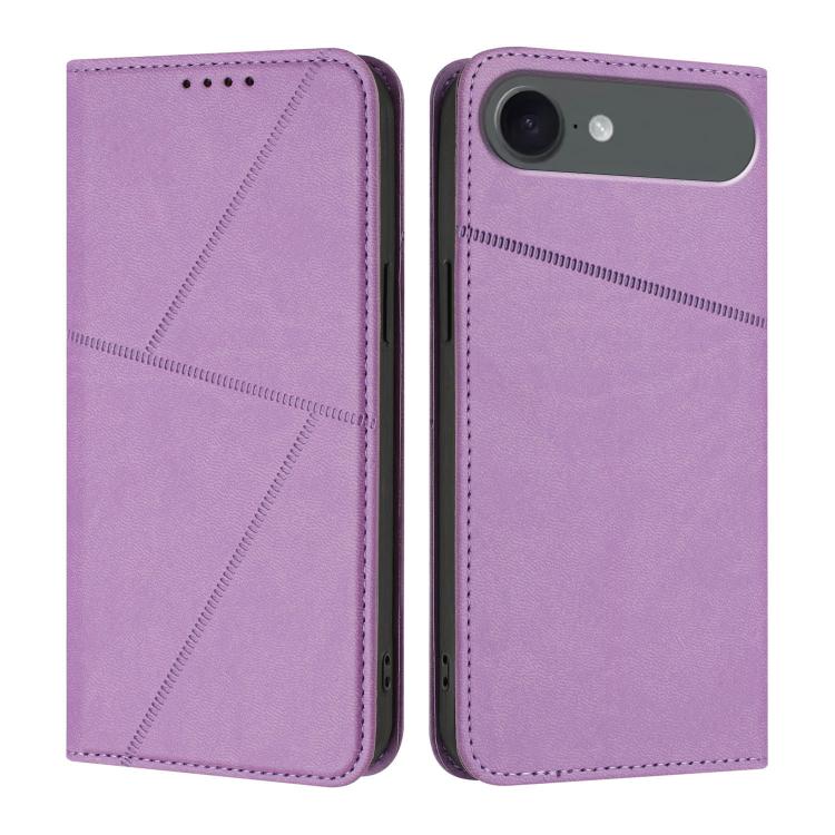 For iPhone Air Strong Magnetic Frosted Flip Leather Phone Case(Light Purple)