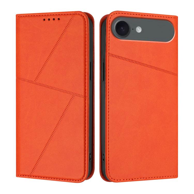 For iPhone Air Strong Magnetic Frosted Flip Leather Phone Case(Orange)