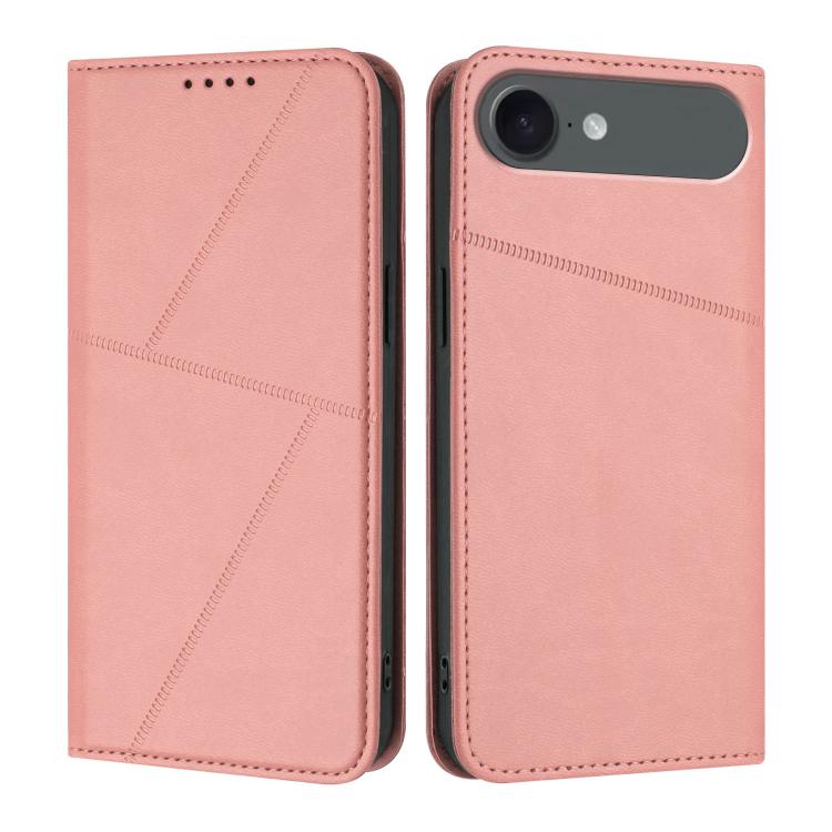 For iPhone Air Strong Magnetic Frosted Flip Leather Phone Case(Pink)