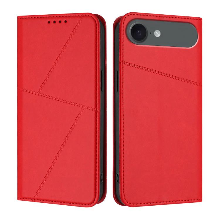 For iPhone Air Strong Magnetic Frosted Flip Leather Phone Case(Red)