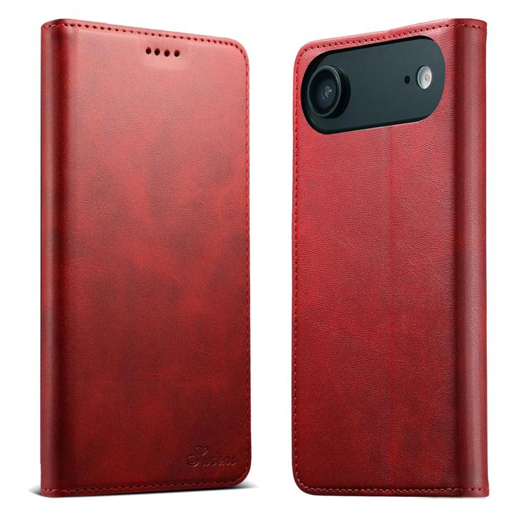 For iPhone Air Suteni Calf Texture Horizontal Flip Leather Phone Case(Red)