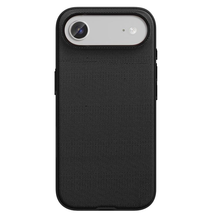 For iPhone Air Tech Fabric Texture PC Magnetic Phone Case with AI Camera Button(Black)