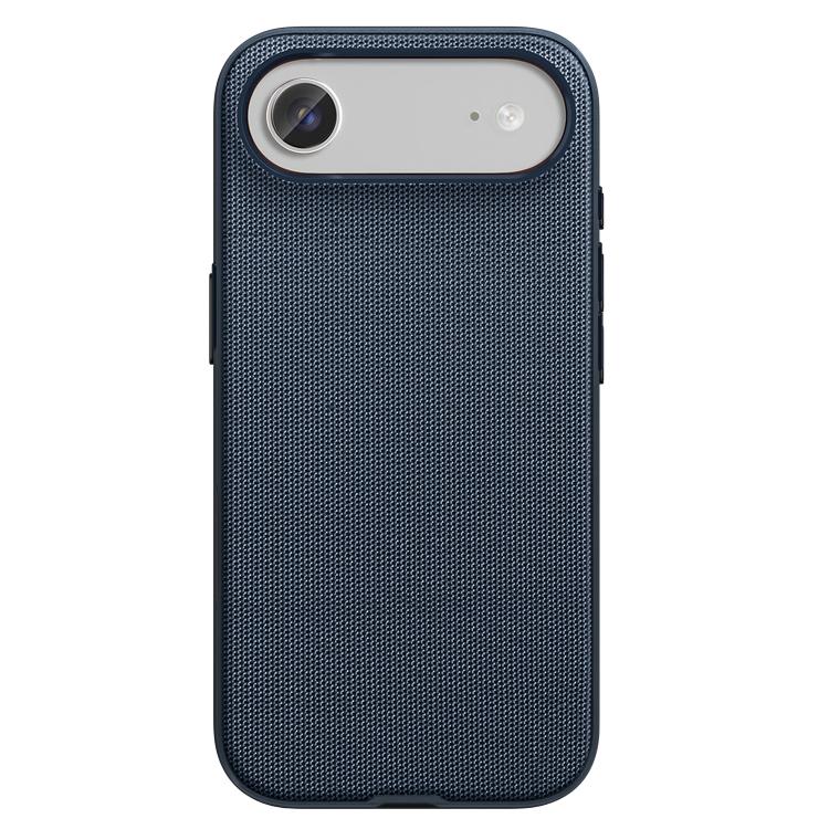 For iPhone Air Tech Fabric Texture PC Magnetic Phone Case with AI Camera Button(Blue)