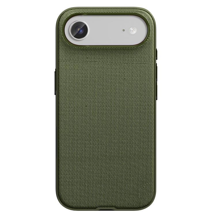 For iPhone Air Tech Fabric Texture PC Magnetic Phone Case with AI Camera Button(Green)