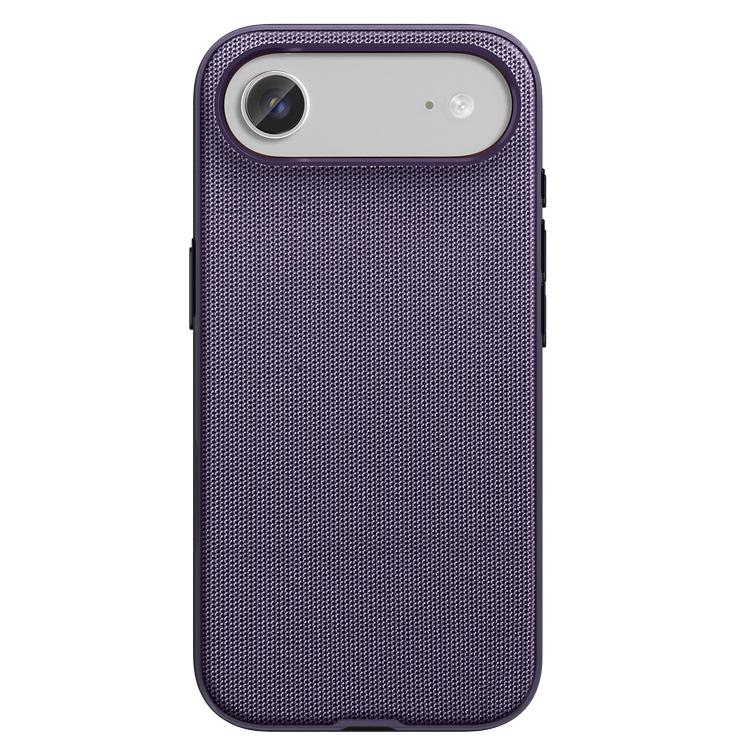 For iPhone Air Tech Fabric Texture PC Magnetic Phone Case with AI Camera Button(Purple)