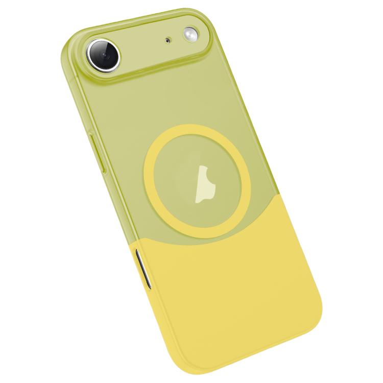 For iPhone Air Tenon-and-mortise Splicing Magnetic PC Phone Case(Yellow)
