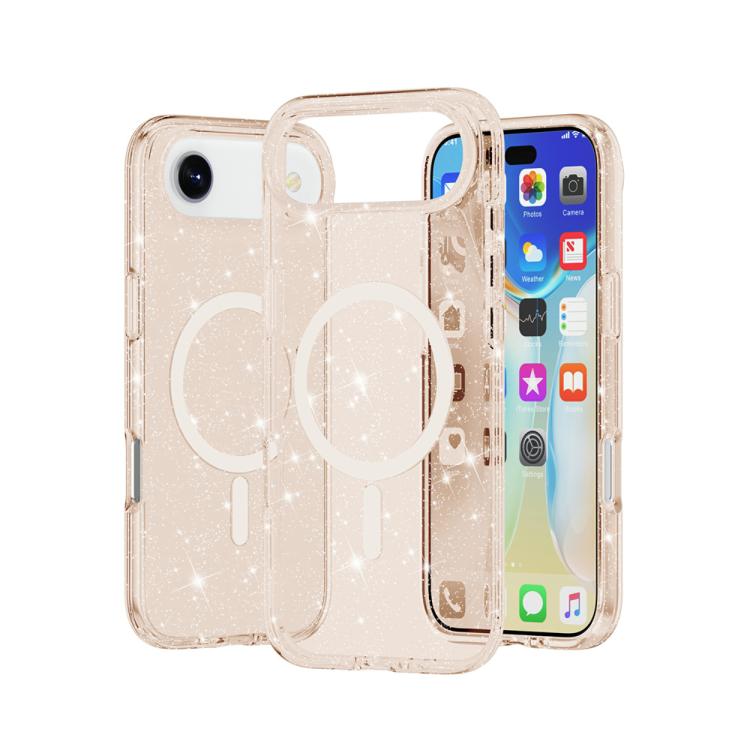 For iPhone Air Terminator Style Glitter Powder MagSafe Magnetic Phone Case(Gold)