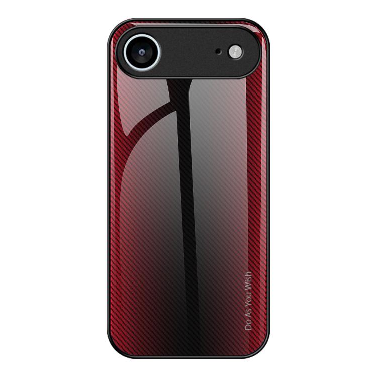 For iPhone Air Texture Gradient Glass TPU Phone Case(Red)