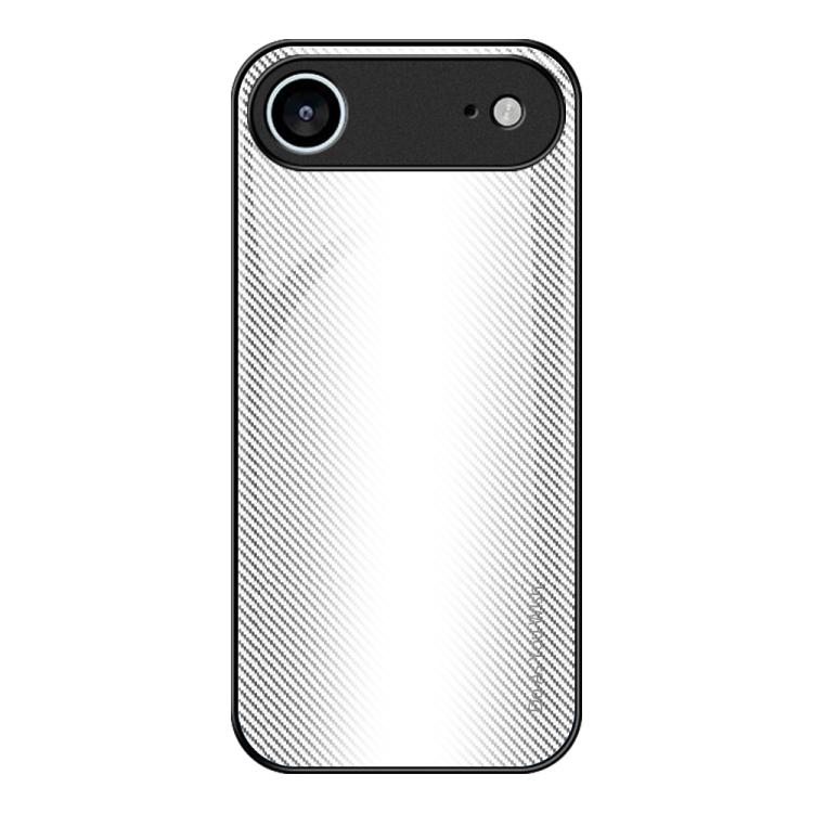 For iPhone Air Texture Gradient Glass TPU Phone Case(White)
