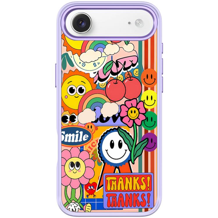 For iPhone Air Thanks Sunflower Pattern Magnetic Phone Case(Light Purple)