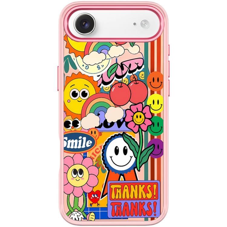 For iPhone Air Thanks Sunflower Pattern Magnetic Phone Case(Pink)