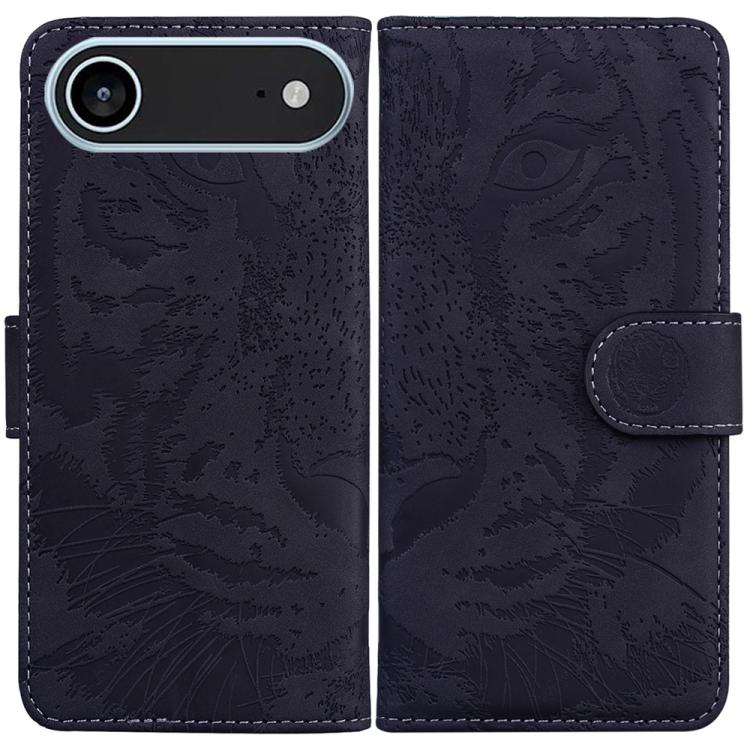For iPhone Air Tiger Embossing Pattern Leather Phone Case(Black)