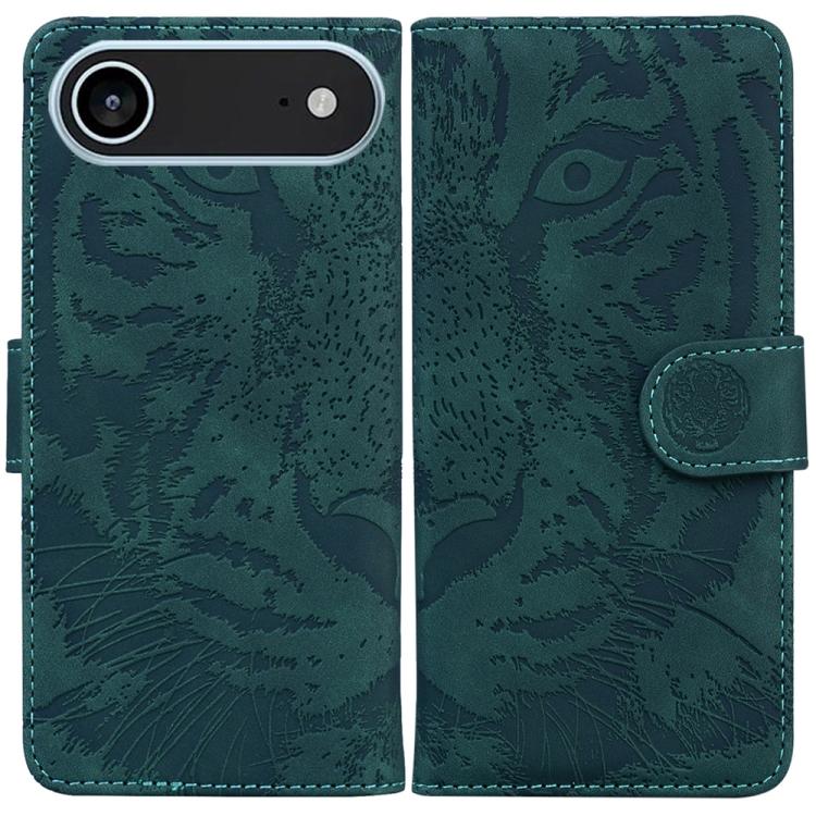 For iPhone Air Tiger Embossing Pattern Leather Phone Case(Green)