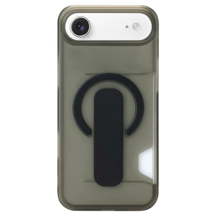 For iPhone Air Translucent Holder Card Slot Magnetic Phone Case(Black)