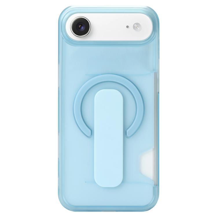 For iPhone Air Translucent Holder Card Slot Magnetic Phone Case(Sky Blue)