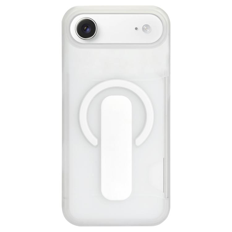 For iPhone Air Translucent Holder Card Slot Magnetic Phone Case(White)