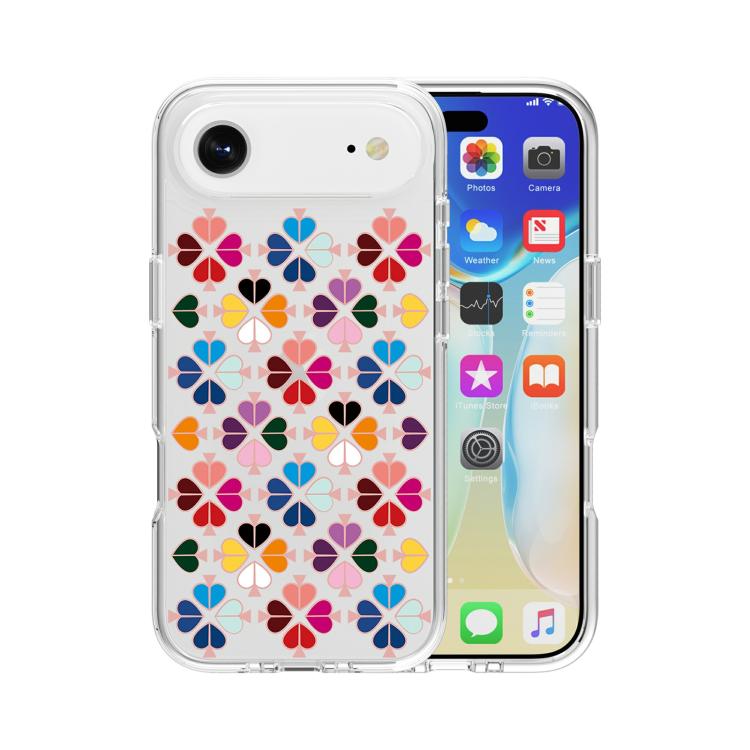 For iPhone Air Transparent Crystal Red Heart Pattern Phone Case(Transparent)